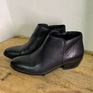 Sam Edelman black‎ pebbled boots leather shirt ankle western booties